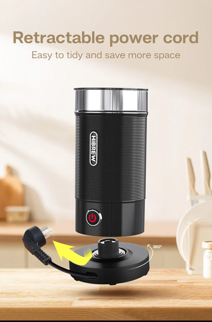 HiBREW Milchaufschäumer, Milchaufschäumer, Schokoladenmischer, Kalt-/Heißmilch, Latte Macchiato, Cappuccino, vollautomatisch, Milchwärmer, Cool Touch M1A