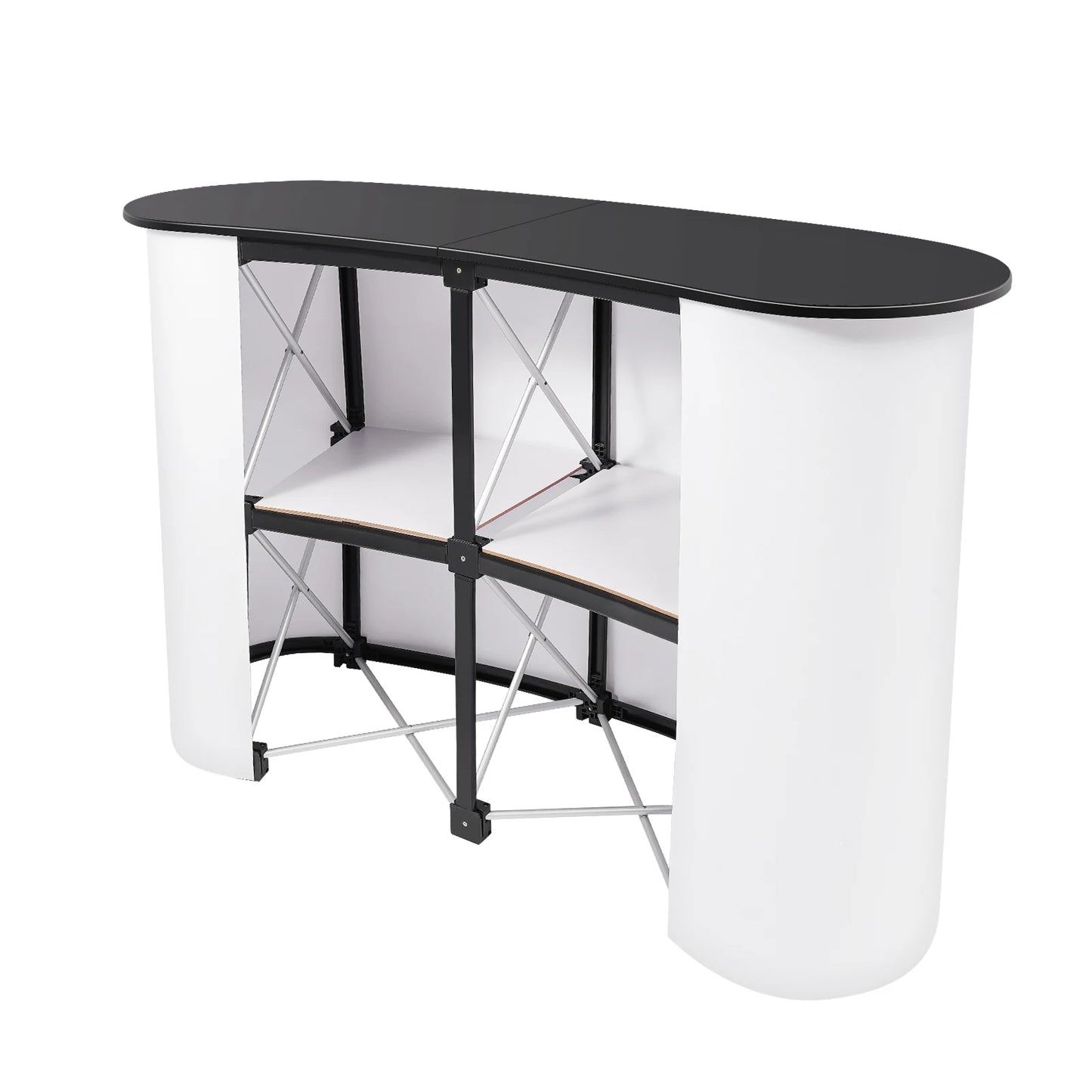 Foldable Tradeshow Table Exhibition Countertop Podium Promotion Table Office Reception Desk School Lecture Table