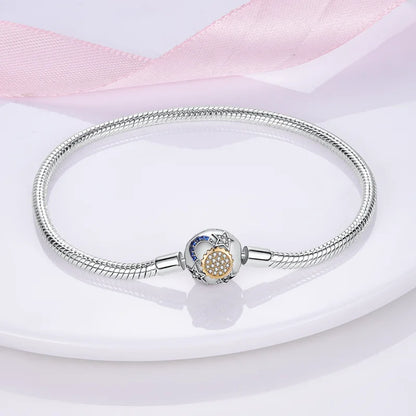 925 Sterling Silver Charm Bracelet - Leaf, Clover, Butterfly & Heart Design | 17-20cm Adjustable