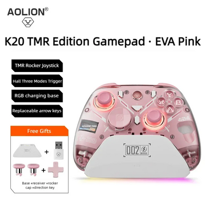 Aolion K20 RGB Wireless Gaming Controller With Charging Dock Gamepad Hall Effect Joystick Trigger For Switch 2/PC/Phone/Switch