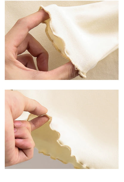 Girls Long Sleeve T-Shirt - Black Ruffle Edge Autumn Winter Base Layer