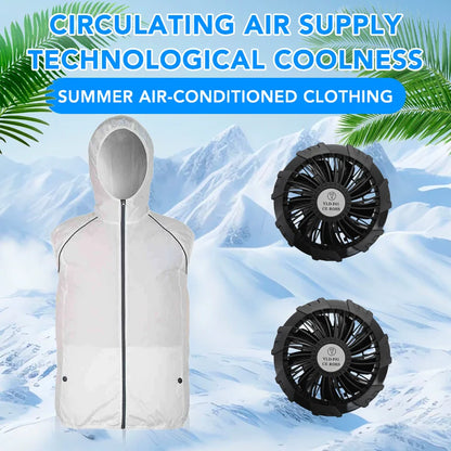 Summer Cooling Vest Women's Fan Air Conditioning Clothes Fashion Couple Sleeveless Waistcoat Hoodie Coat Sunscreen Work Clothes