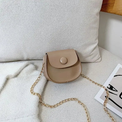 Fashion Kids Children PU Leather Shoulder Bag Lovely Baby Girls Mini Chain Coin Purse Cute Princess Crossbody Bags Small Wallet