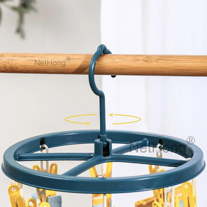 8 Pegs Thickened Clip Underwear Socks Hanger Laundry Airer Cloth Dryer Rack