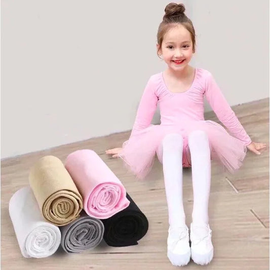Girls Dance Socks Plain Candy Color Stockings Pantyhose Tights Leggings Velvet Cotton Dance Performance Dace Ballet Tights