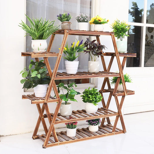 Extra Large Wood Flower Rack, 8 Tier Plant Stand, Bonsai Shelf, Display Rack, Indoor and Outdoor