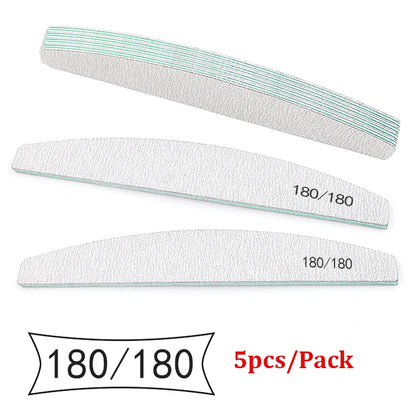 5/25Pcs/Lot Nail File Mix Color 80/100/150/180/240 Grit Professional Sandpaper Cuticle Remover Buffer Files Manicure Tool Set