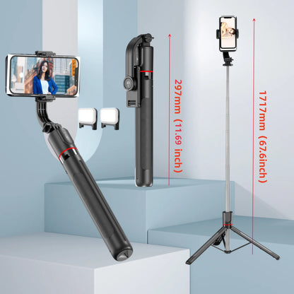 Roreta 1.7M Selfie Stick Wireless Tripod Stand with Bluetooth Remote Extendable Tripod for Mobile Phone Tlktok Live Streaming