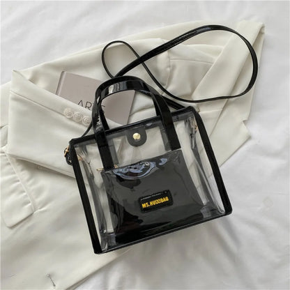 Women Transparent Clear Purse Crossbody Shoulder Bags with Removable Strap Stadium Approved Bags Zipper Closure