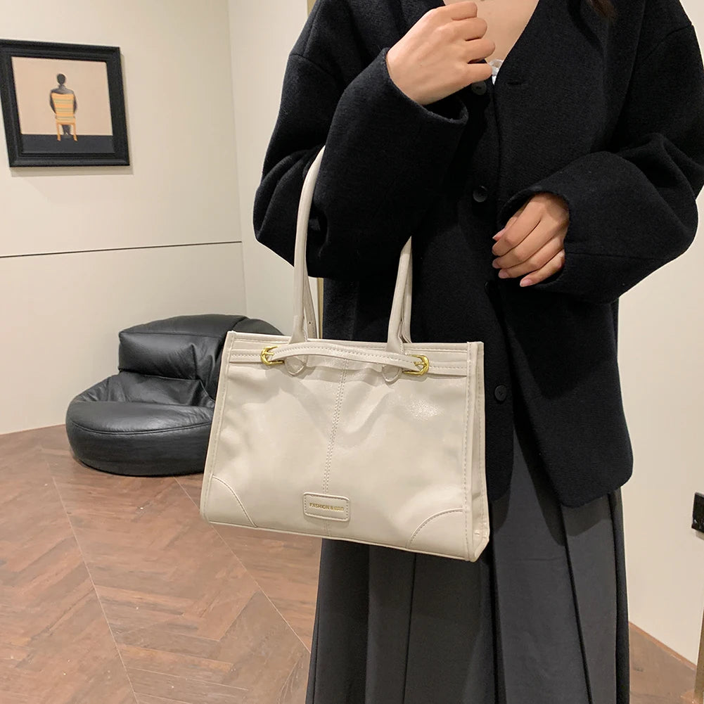 Luxury Handbag Designer Tote Bag for Women PU Leather Shoulder Bag Trendy Red Tote Bags Clutch Handbag for Work Commuter Bag