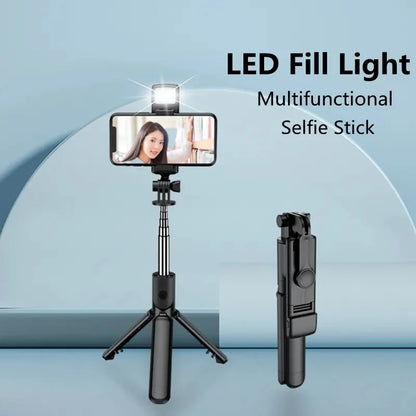 Wireless Bluetooth Selfie Stick Tripod With Remote Extendable Tripod With LED Selfie Light Detachable For Ios Android Smartphone