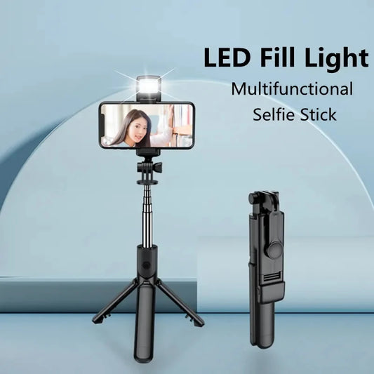 Wireless Bluetooth Selfie Stick Tripod With Remote Extendable Tripod With LED Selfie Light Detachable For Ios Android Smartphone