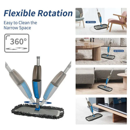 Spray Mop Broom Set Magic Flat Mops for Floor Home Cleaning Tool Brooms Household with Reusable Microfiber Pads Rotating Mop