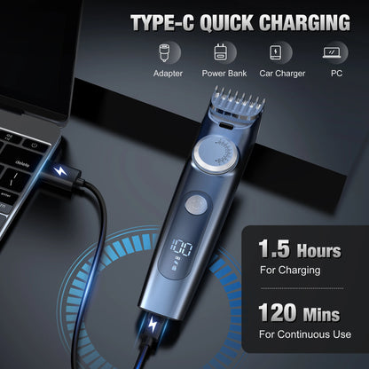 Sejoy Professional Electric Hair Clippers Men Cordless Hair Trimmer Rechargeable LED Display IPX7 Hair Cutting Machine