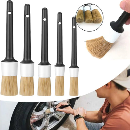 5PCS CAR DETAIG BRUSH DETAIL FOR CLEANING WHEELS ENGINE EMBLEMS AIR VENTS SET