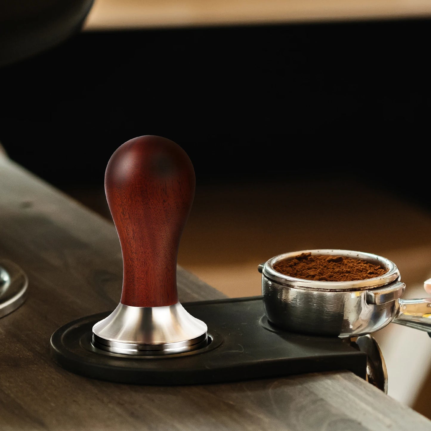 BioloMix Espresso Press Hammer 51mm Solid Wood with whole 304 Stainless Steel Base, suit CM7008