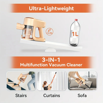 INSE N300 Cordless Vacuum Cleaner 20Kpa Ultra 6 in 1 Lightweight Stick Vacuum Powerful Handheld Vacuum Cleaners for Home Pet Car