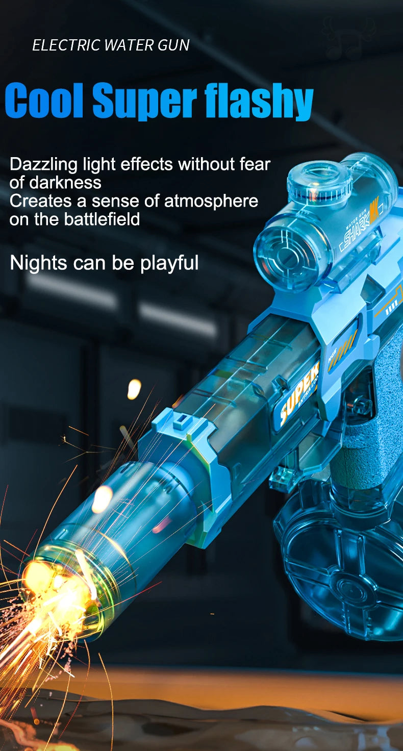 Electric Water Guns ,High Capacity Squirt Guns 26 FT Range with Light Up for Summer Outdoor Beach Swimming Pool Party Toy