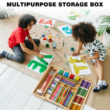 Kitchen Cutlery Drawer Organizer with 6 - 8 Compartments, Ideal Storing Knives, Forks and Other Utensils Cutlery Organizer Tray