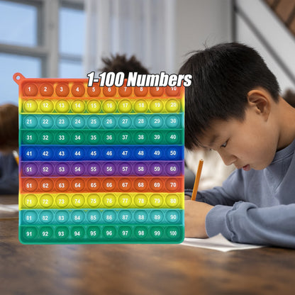 Interactive Math Learning Toy ，Silicone Number Counting Board 1-100, Sensory Fidget Game for Kids，Educational Classroom