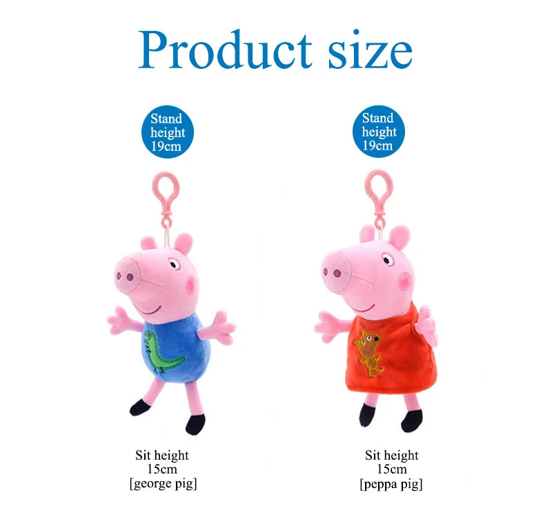 19CM Peppa Pig George Dad Mom Quality Best-selling Children's Cartoon Stuffed Doll Gift Toy Pigs Home Children's Room Decoration
