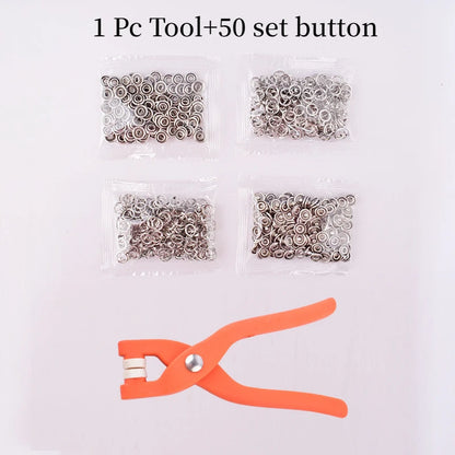 50sets Plier Tool Set Snap Button Kit Pliers Metal Press Studs Tool DIY Clothing Sewing Button Installation Tool Sewing Accessry