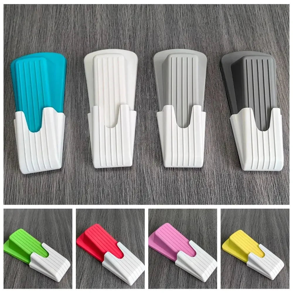 Safety Silicone Door Stop 2Pcs - Non-Slip Door Stopper Wedge for Home Office No Drill Required