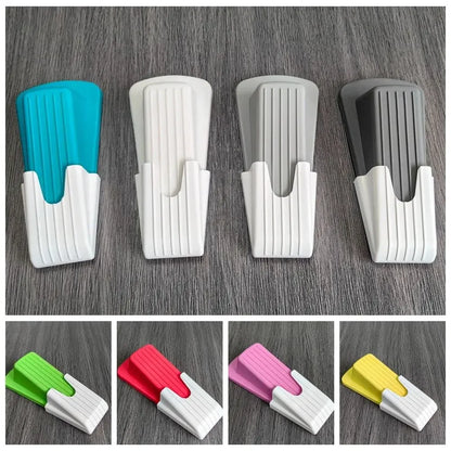 Safety Silicone Door Stop 2Pcs - Non-Slip Door Stopper Wedge for Home Office No Drill Required