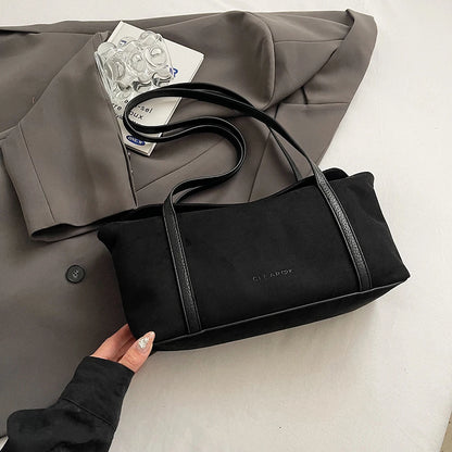 Autumn and Winter Vintage Women's Bag Suede Shoulder Bag Luxury Designer Top Handle Clutch Bag Purse for Women Retro Handbags