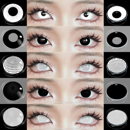EYESHARE Cosplay White Colored Contact Lenses 2pcs Crazy Red Contact Lenses Anime Black Eye Lenses Halloween Beauty Makeup Lens