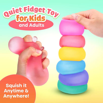 Stress Cube Squishy Fidget Toys for Relaxation High Density Gel Filled Fidgets for Classroom Sensory Calming Toys for Kids Adult
