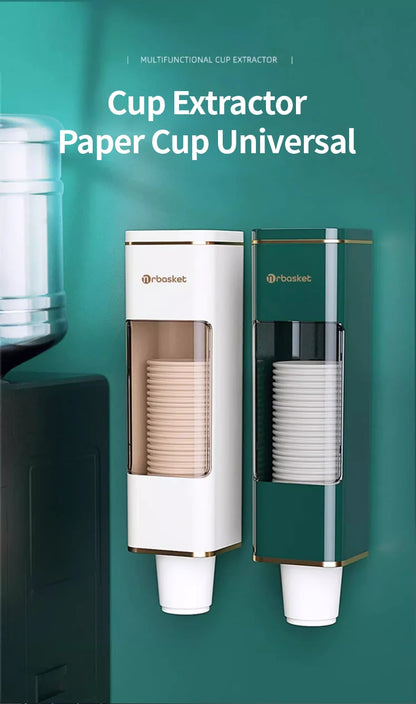 Disposable Cup Holder Cup Extractor Wall Mounted Non Perforated Dust-Proof Moisture-Proof Storage Rack