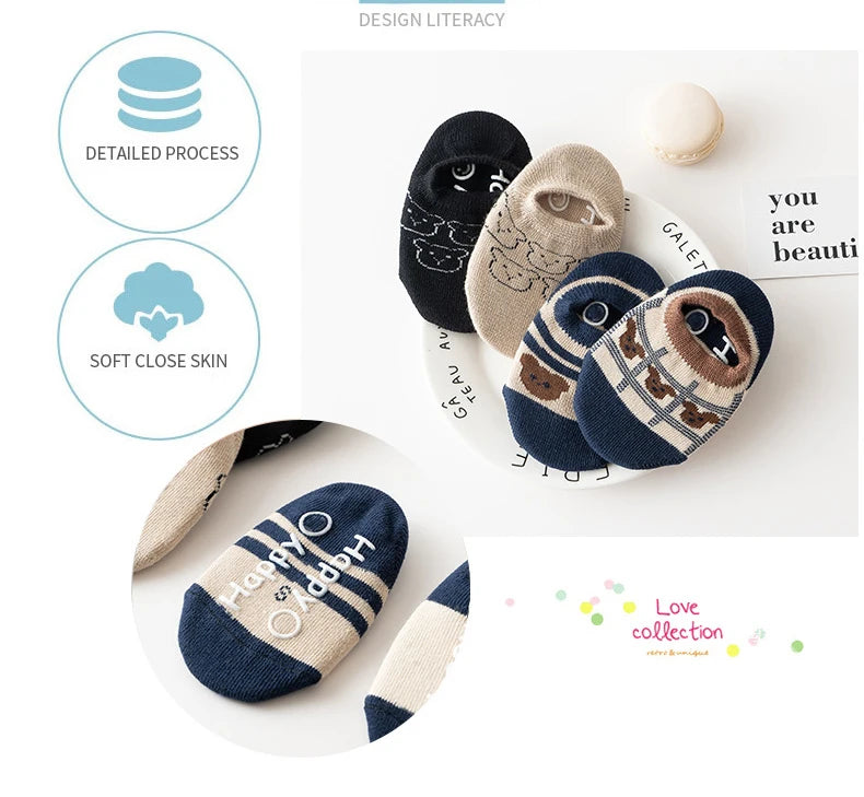 Spring Anti Slip Baby Socks Toddler Kids Floor Socks with Rubber Soles Autumn Newborn Baby Boy Girl Cartoon Cute Ball Warm Socks