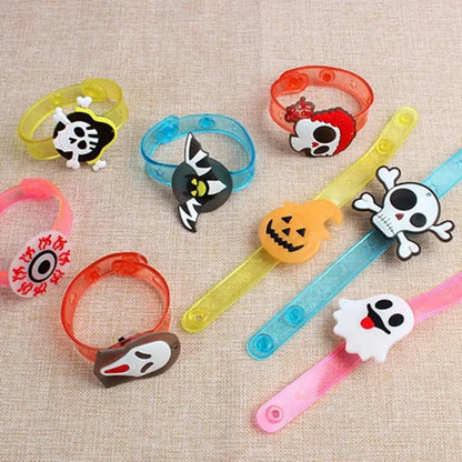 Glowing Halloween Bracelets & Rings for Kids - 12-36 Pcs Party Favor Set | Glow in Dark Toys