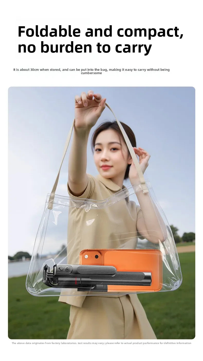 4-Axis Phone Selfie Stick Tripod 360° Anti-Shake 1.85m Extendable - 20m Bluetooth Remote for Vlog Live Streaming Travel