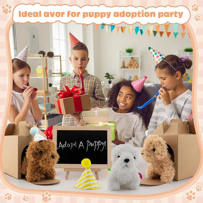 12-24PCS Teddy Dog Plush Toys Stuffed Puppy Dogs Soft Poodle Doll Animal Pet Toy for Adopt a Puppy Party Favors Birthday Gfits