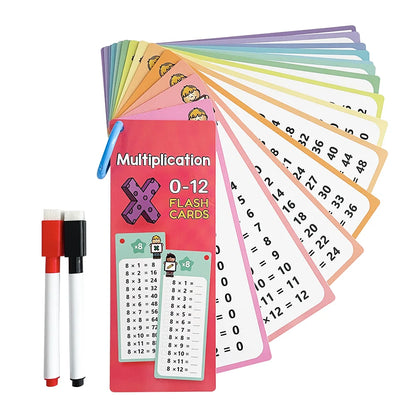 0-12 Multiplication Charts, Times Table Cards, Self Check Math Learning Tool, Montessori Mathematical Training, Teaching Aids