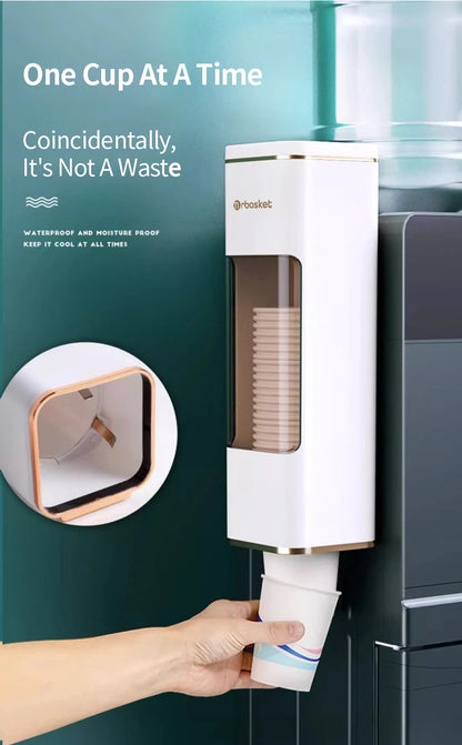 Disposable Cup Holder Cup Extractor Wall Mounted Non Perforated Dust-Proof Moisture-Proof Storage Rack