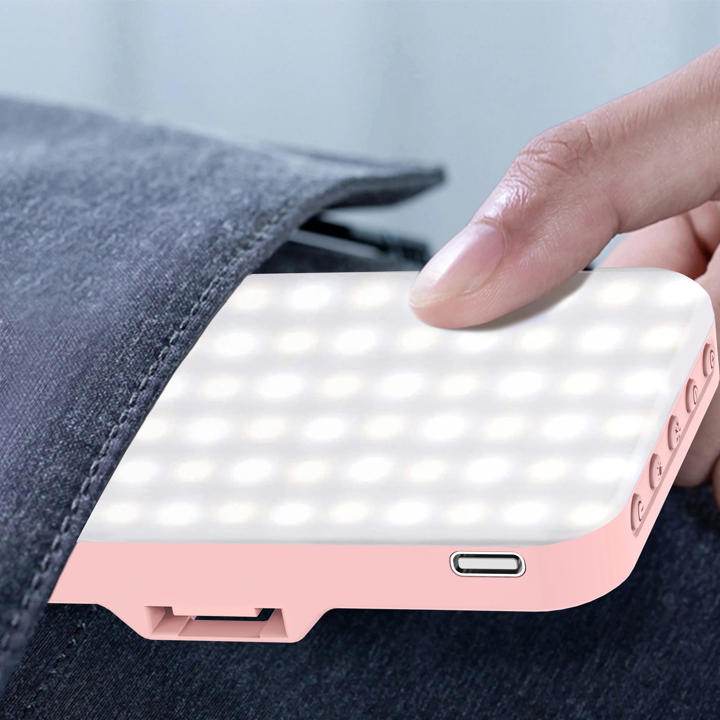 LED Selfie Light 60 High Power Rechargeable Clip Fill Video Light  for Phone iPad with Front & Back Clip Adjusted 3 Light Modes