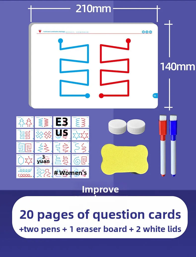 Hand-Brain Coordination Action Practice Development Set Used for Overall Brain Balance Attention Improvement Tool