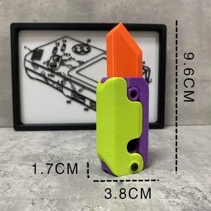 3D Printing Gravity Knife Toy Cub Jumping Small Radish Knife Fidget Toys Decompression Push Card Small Carrot Knife