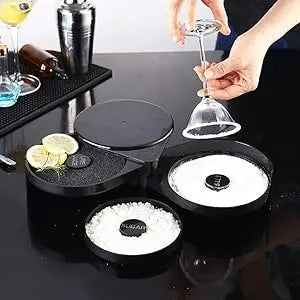 3-layer ABS Rotating Cocktail Seasoning Box, Bar Wine Accessories, Mixed Salt and Sugar Box, Bar Bartender Mixer Toolbox