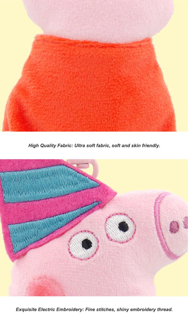 Peppa Pig 12cm Small Pendant Plush Doll George Pig Backpack Pendant Key Decoration Children's Gifts Cartoon Anime Toy Ornaments