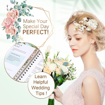 Bride's Wedding Planner&Organizer Wedding Planner Gold Foil Hardcover with Metal Corner+Countdown Calendar Engagement Diary Gift