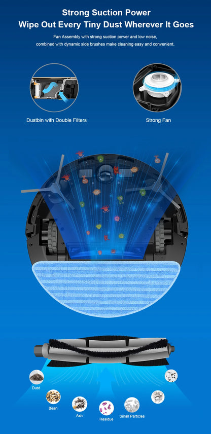 Liectroux / LILIN X6 LDS Saugroboter, Laser-Lidar-Navigation, Nass- und Trockenwischen, 6500 Pa Saugkraft, Mehrbodenkarte, Teppichverstärkung