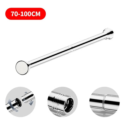 Telescopic Shower Curtain Extendable Wardrobe Rail Clothes Hanging Pole Rod