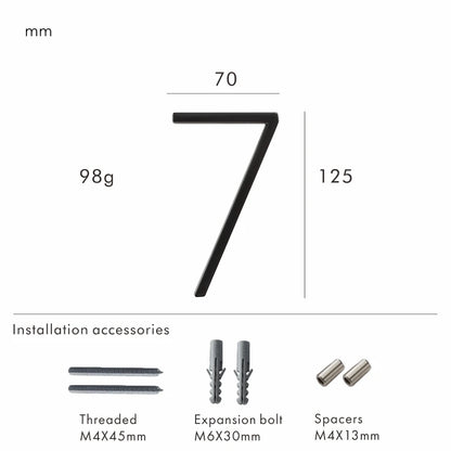Nurlin 5 inchs 125mm Luxury Address Big House Numbers Modern Gold Black Silver Floating Signage Outdoor Digits Mailbox Sign