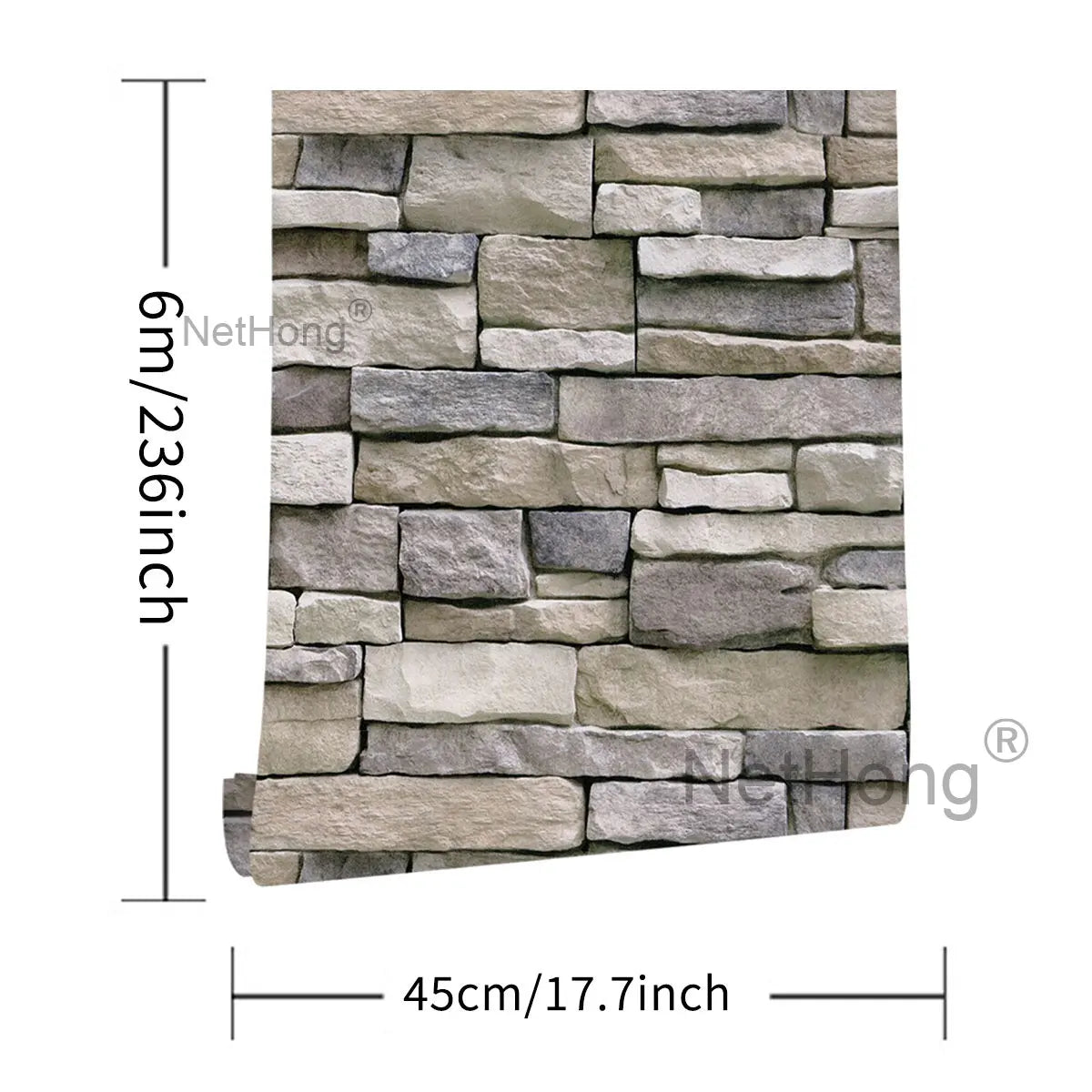 6M Vinyl Yellow bricks Wallpaper Stickers Self Adhesive Paper Waterproof