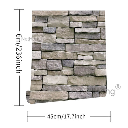 6M Vinyl Yellow bricks Wallpaper Stickers Self Adhesive Paper Waterproof