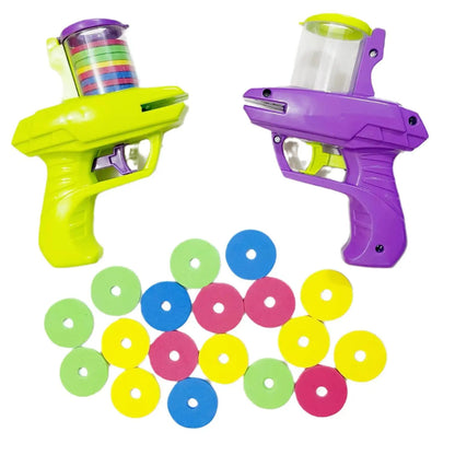 Kids Foam Disc Flying Gun Toy - Outdoor Shooting Game for Children Ages 3-12